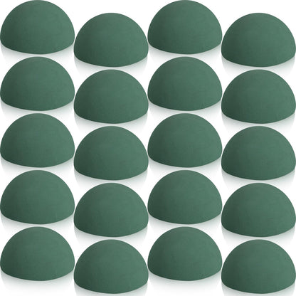 20 Pack Green Decorative Floral Foam for Making Bouquets Half Ball Block Dry Foam Balls Craft Supplies for Artificial Plant Floral Arrangement(3.54 x 1.77 Inch)