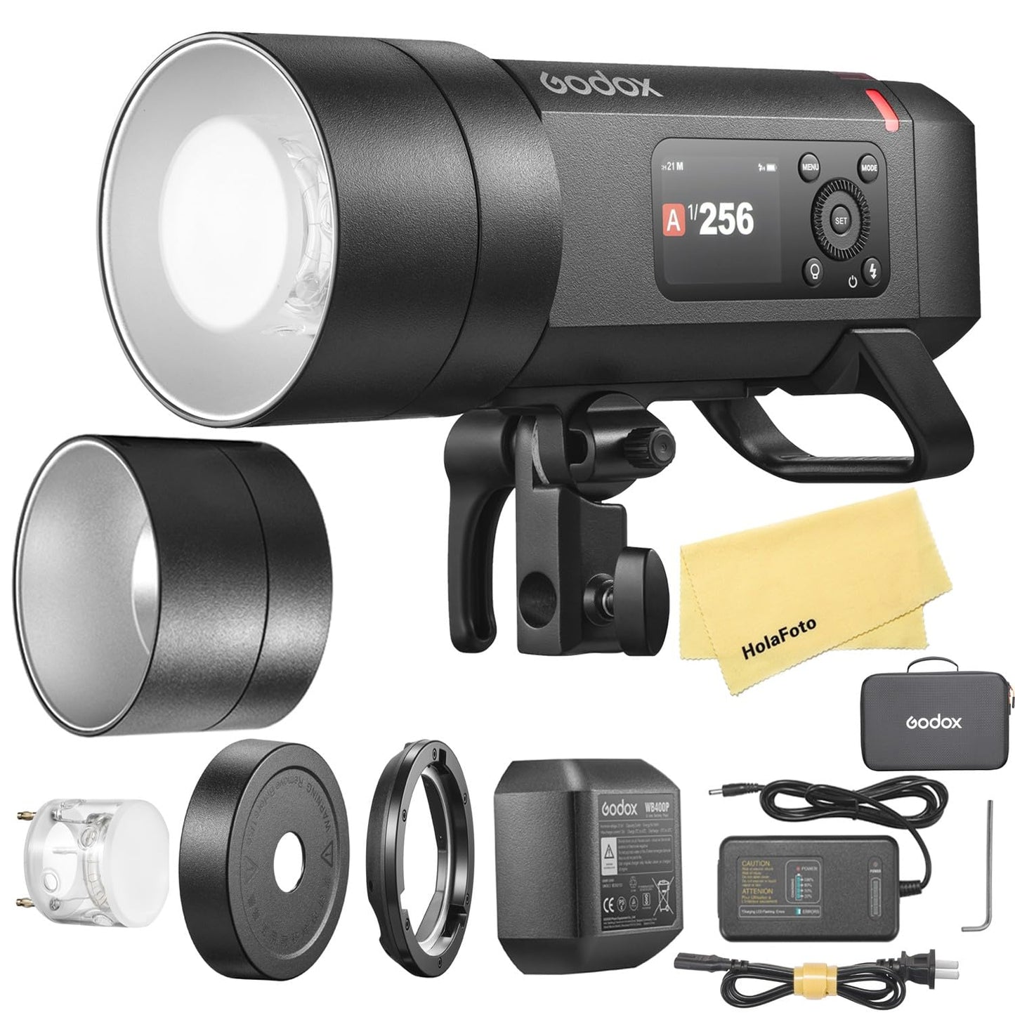 GODOX AD400 Pro II AD400Pro II AD400ProII 2.4G TTL 1/8000 HSS 400Ws Outdoor Flash,21.6V/2600mAh Battery,0.01~1s Recycle,460 Full Power Flashes,for Canon Sony Nikon Fuji Olympus Panasonic Etc Cameras