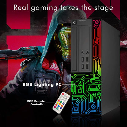 Dell Gaming OptiPlex Desktop RGB Computer PC, Intel Core i7, GeForce GT 1030 2GB GDDR5, 16GB RAM, 512GB SSD, 24 Inch HDMI Monitor, Keyboard Mouse and Headset, WiFi, Windows 10 Pro (Renewed)