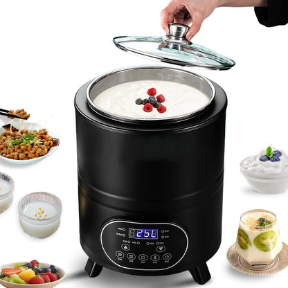 8L/8qt Yogurt Maker Machine, Yogurt Maker with Time and Temperature Control, Commercial Yogurt Maker, Black garlic fermentation machine, Sweet Rice Wine Maker for Home (black, 8L)