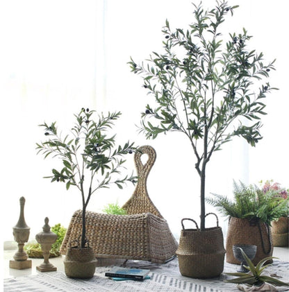 Artificial Olive Tree with Planter 180cm Faux Olive Tree for Home Office Decor, Lifelike Faux Plant(150cm)