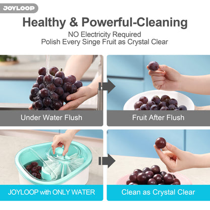 JOYMOOP Fruit Cleaner Spinner JOYLOOP, Large Fruit Washer Spinner, Fruit Cleaner Spinner with Fruit Washer Bowl, Vegetable Fruit Spinner Washer,Fruit and Vegetable Scrubber