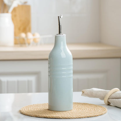 16oz 1 famiware Jupiter Ceramic Olive Oil Dispenser Bottle, Piece Oil Dispenser for Kitchen with Stainless Steel
