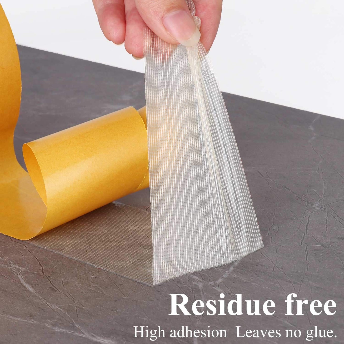 COUMENO Double Sided Tape 1.4inX33FT Heavy DutyClear Fabric Tape for Carpet Rug Mounting Cloth Adhesive Removable for Home Office Craft