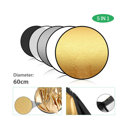 Backdrop Stands Photography Kit 1.8 * 2.7M Black White Green Backdrop 3*Fish-Like Mount Clip 5In1 Reflector 33" White Soft Light Umbrella
