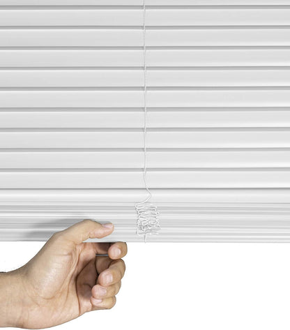 CHICOLOGY Mini Blinds for Windows, White, 29" W x 48" H, Commercial Grade
