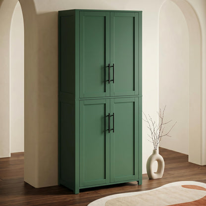 Casaphoria Kitchen Pantry Cabinet, 67" Tall Freestanding Kitchen Cabinet with 4 Adjustable Shelves, 28" W Storage Cabinet for Kitchen Pantry Organization (Green, Single)