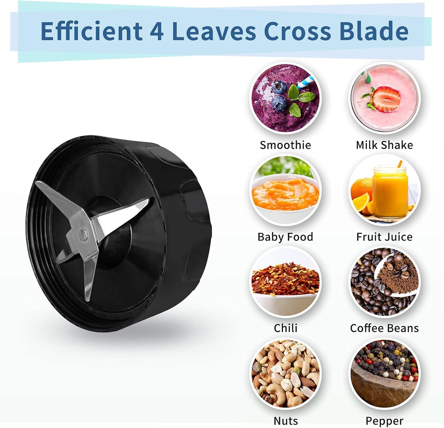 La Reveuse Personal Size Blender 250 Watts Power for Shakes, Smoothies, Sauces with 1 Piece 15 oz Cup & 1 Piece 10 oz