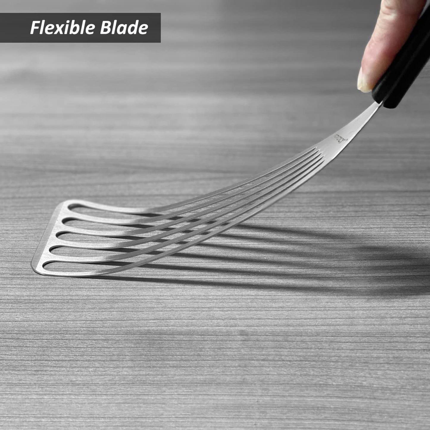 2 Pack Stainless Steel Fish Spatula Turner, Slotted Spatulas for Flipping, Turning, Frying & Grilling, Wooden Full Tang