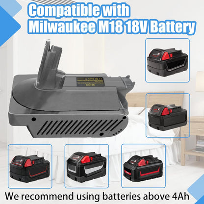 V10 Adapter for Milwaukee to Dyson V10, Battery Converter for Milwaukee M18 18V to Dyson Cyclone V10 Vacuum Cleaner