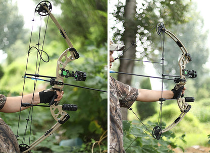 surwolf Compound Bow Kit,Hunting&Target,Limb Made in USA,Draw Weight 30-55lbs Adjustable,Draw Length 24-29.5", Right/Left Handed for Adult/Beginner Archery Hunting&Targeting (Left-Handed, Olive Green)