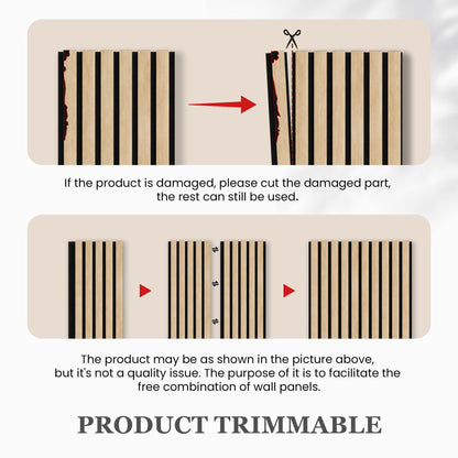 4 Pack 105.9" x 12.6" x 0.8" Acoustic Wall Panels Sound Absorbing, Wood Slat Wall Panels for Wall Decor, Soundproof Wood Wall Panels, Teak
