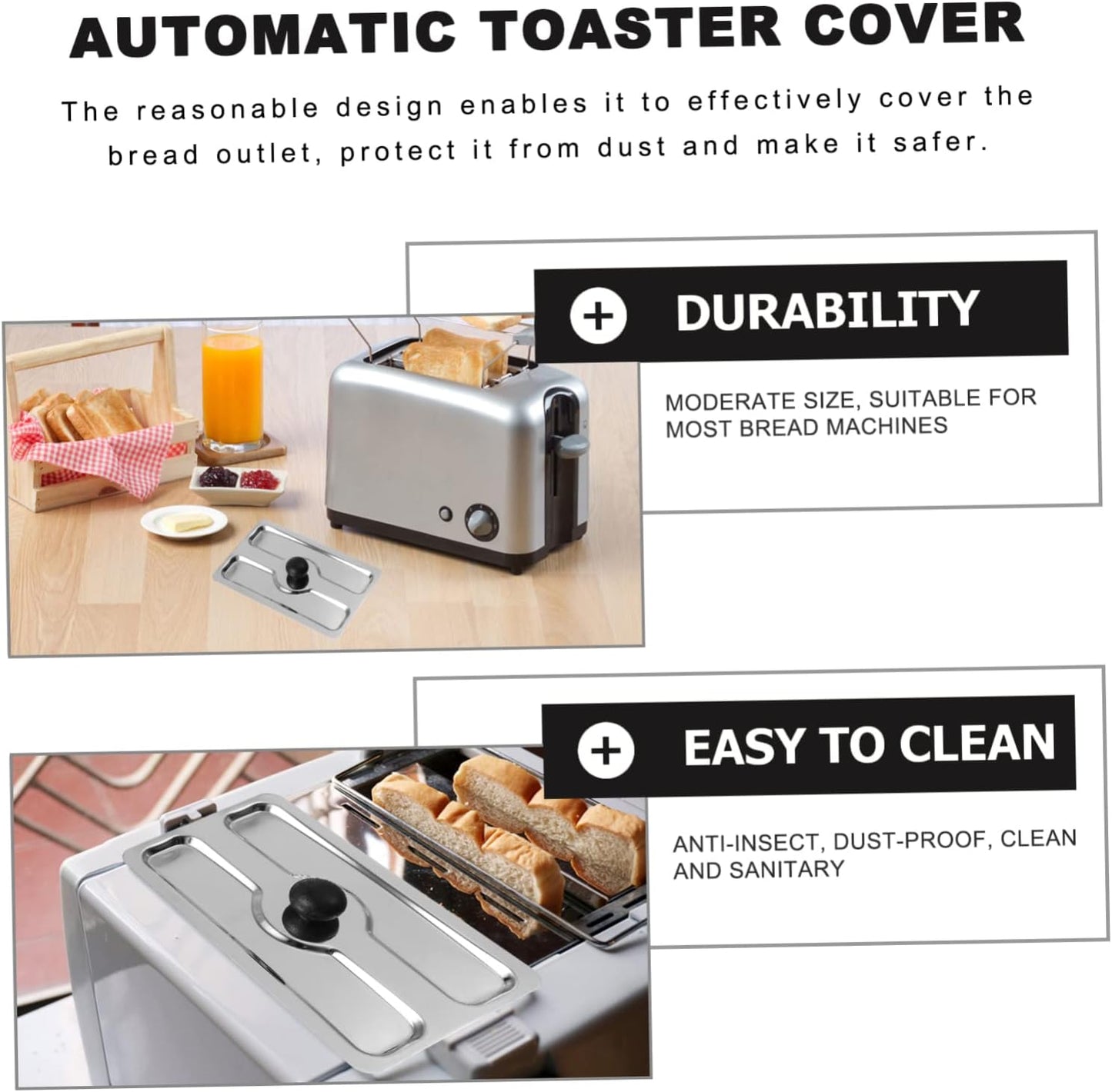 1pc Toaster Cover, Small Appliance Top Cover for Toaster, Stainless Steel Slot Cover