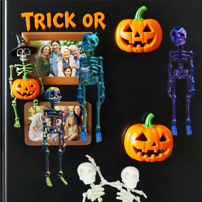 Skeleton Fridge Magnet,Posable Fridge Magnets,Mini Articulated Fridge Magnets – 3D Printed Movable Skeleton Decorations for Christmas, Office, or Locker (6PCS)