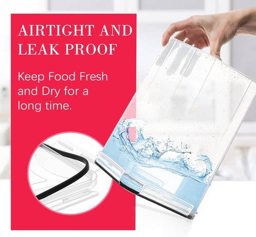 CEKEE Extra Large Food Storage Containers - Airtight Plastic Canisters (6.5L | 220 OZ | 2PCS) for Kitchen Pantry Organization