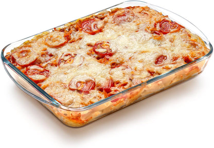 NUTRIUPS 1.8 Quart Glass Baking Dishes, Tempered Glass Lasagna Baking Pan, Rectangular Oven Safe