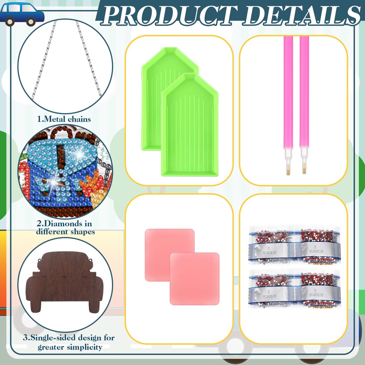Burbell 21 Pcs Interchangeable Diamond Painting Welcome Sign for 4th of July Front Door Diamond Painting Truck Decor Interchangeable Seasonal Welcome Sign for Graduation DIY Wall Window Farmhouse