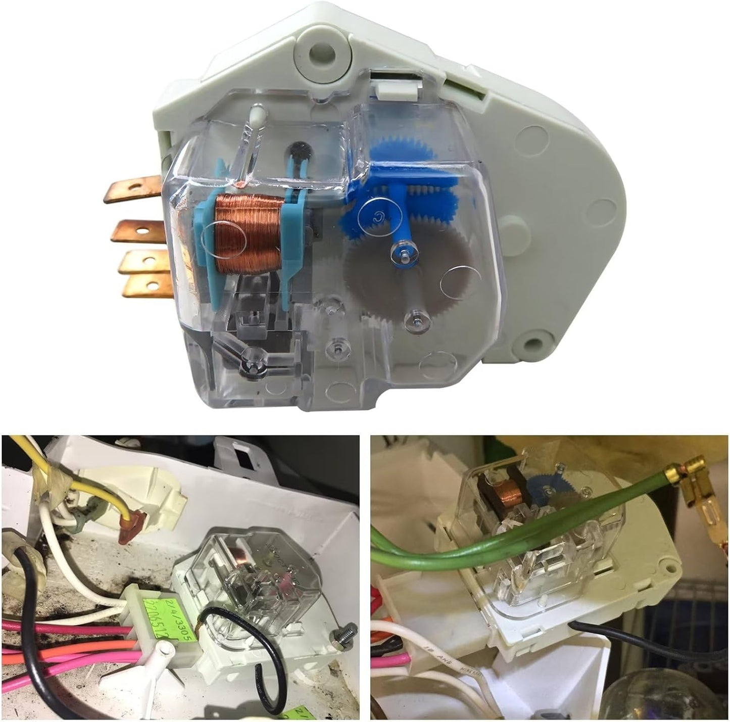 Refrigerator Defrost Timer Replacement for Frigidaire & Kenmore, Models 215267800, 215846605