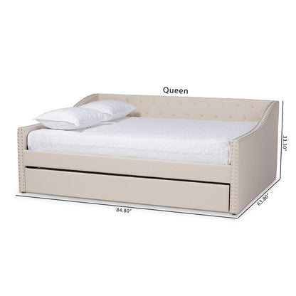 Baxton Studio Daybed, Queen, Beige