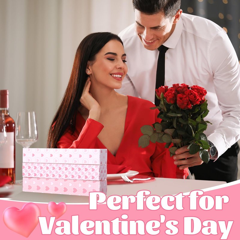 Reallnaive 30 Sets Mother's Day Chocolate Strawberries Boxes with Clear Window 30 Pcs Bakery Macaron Box 250 Pcs Paper Food Tray 4 Bags Raffia Gift for Mother's Day 12 x 2.2 x 2 Inch(Elegant Style)