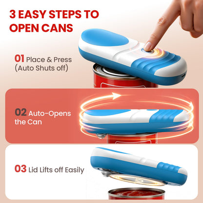 One Touch Electric Can Opener Automatic Can Opener for Seniors, Rechargeable Smooth Edge Can Opener with Magnetic Cover Catch, Food Safe Kitchen Gadget for Arthritis Hands