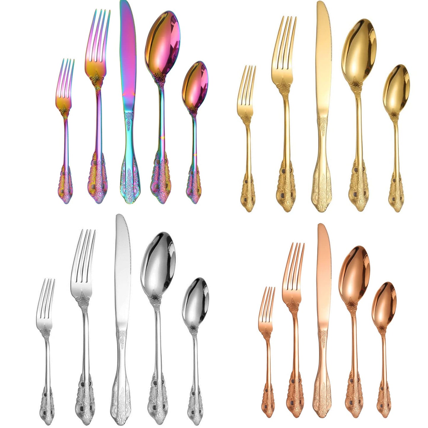 A · HOUSEWARE 160 Piece Silverware Set Stainless Steel Flatware Cutlery Set for 32, Kitchen Tableware Set for Home Restaurant, Mirror Finish, Dishwasher Safe