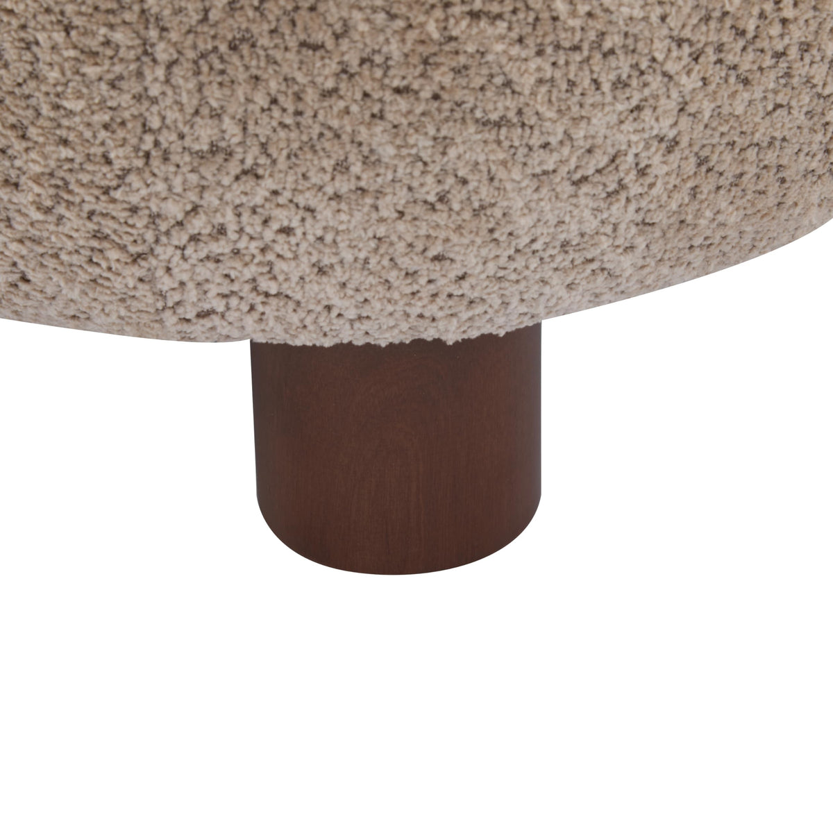 Merax Boucle Fabric Accent Chair, Modern Upholstered Barrel Armlesschair with Wooden Legs, Comfy Lounge Chair for Living Room Bedroom Office, Soft Reading Chair, Light Brown