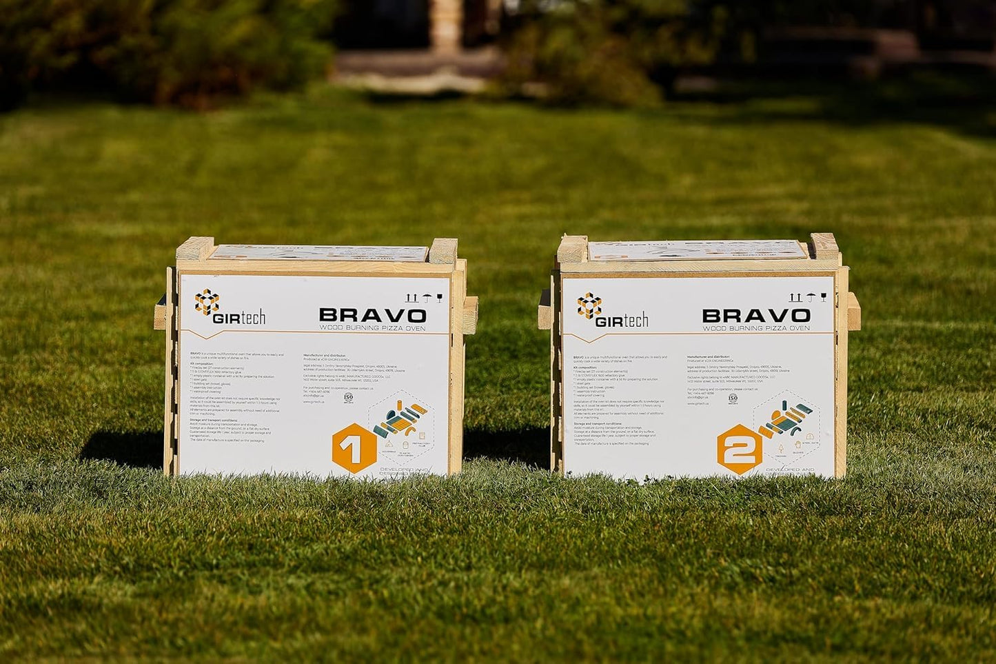GIRtech BRAVO Wood Burning Fire Brick Pizza Oven for Outdoor Cooking - FULLY DIY KIT - Includes Firebrick Set, Refractory Glue, Trowel, Gloves, Cover, Steel Gate, Assembly Instructions (3 hours)