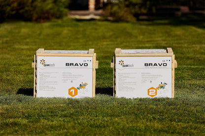 GIRtech BRAVO Wood Burning Fire Brick Pizza Oven for Outdoor Cooking - FULLY DIY KIT - Includes Firebrick Set, Refractory Glue, Trowel, Gloves, Cover, Steel Gate, Assembly Instructions (3 hours)