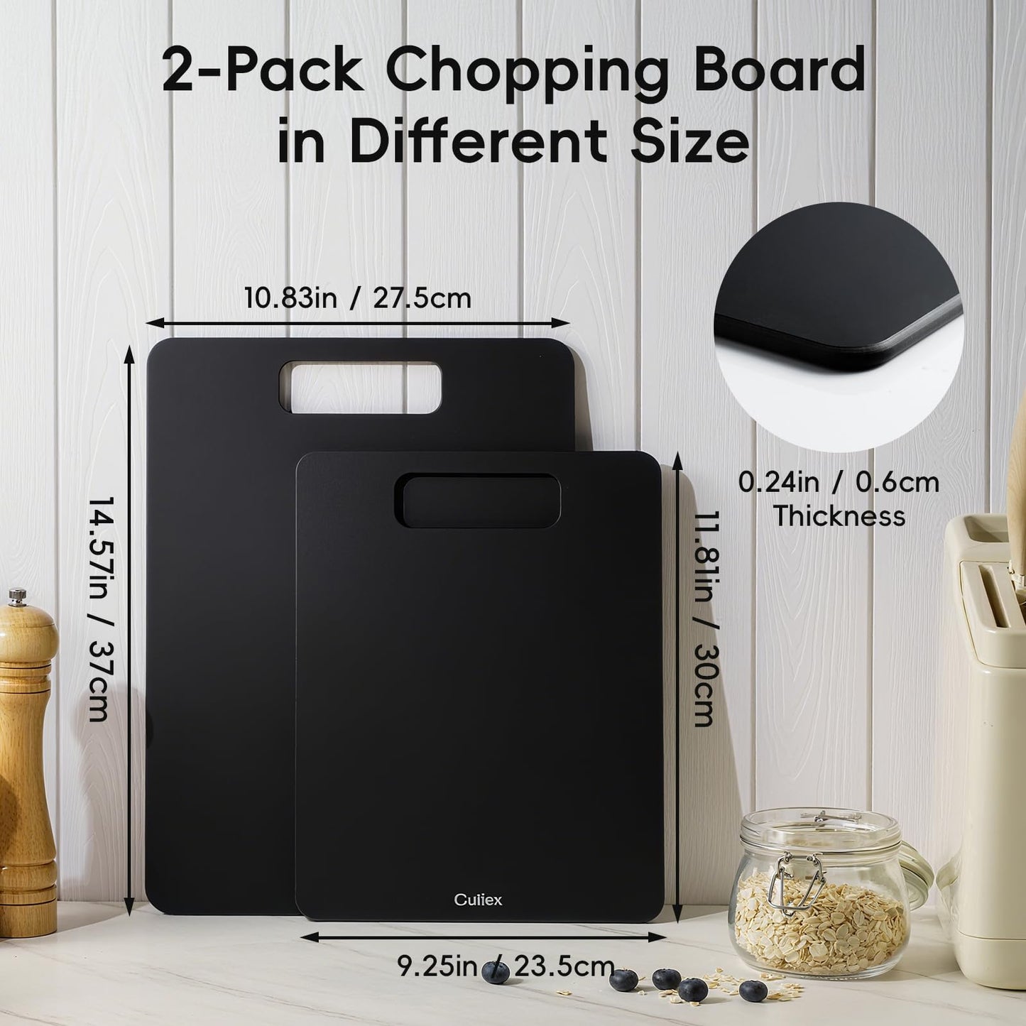 Culiex Wood Fiber Cutting Board Set of 2, Dishwasher Safe, Non-Toxic Cutting Board for Kitchen, BPA Free, Non-Slip, Non-Porous Composite Chopping Board, Mothers Day Gifts for Mom