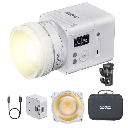 GODOX ML80BI LED Video Light with Battery,BI-Color 2800K-6500K,Portable Handheld Mini Led Photo Monolight,CRI 96+ TLCI 97+,29600Lux@1m,Support NFC&APP, for Photographers,Filmmakers,Studios