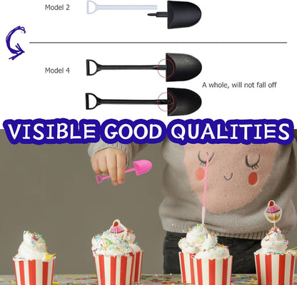 Cute Novelty Mini Shovel Shape Disposable Plastic Dessert Spoons