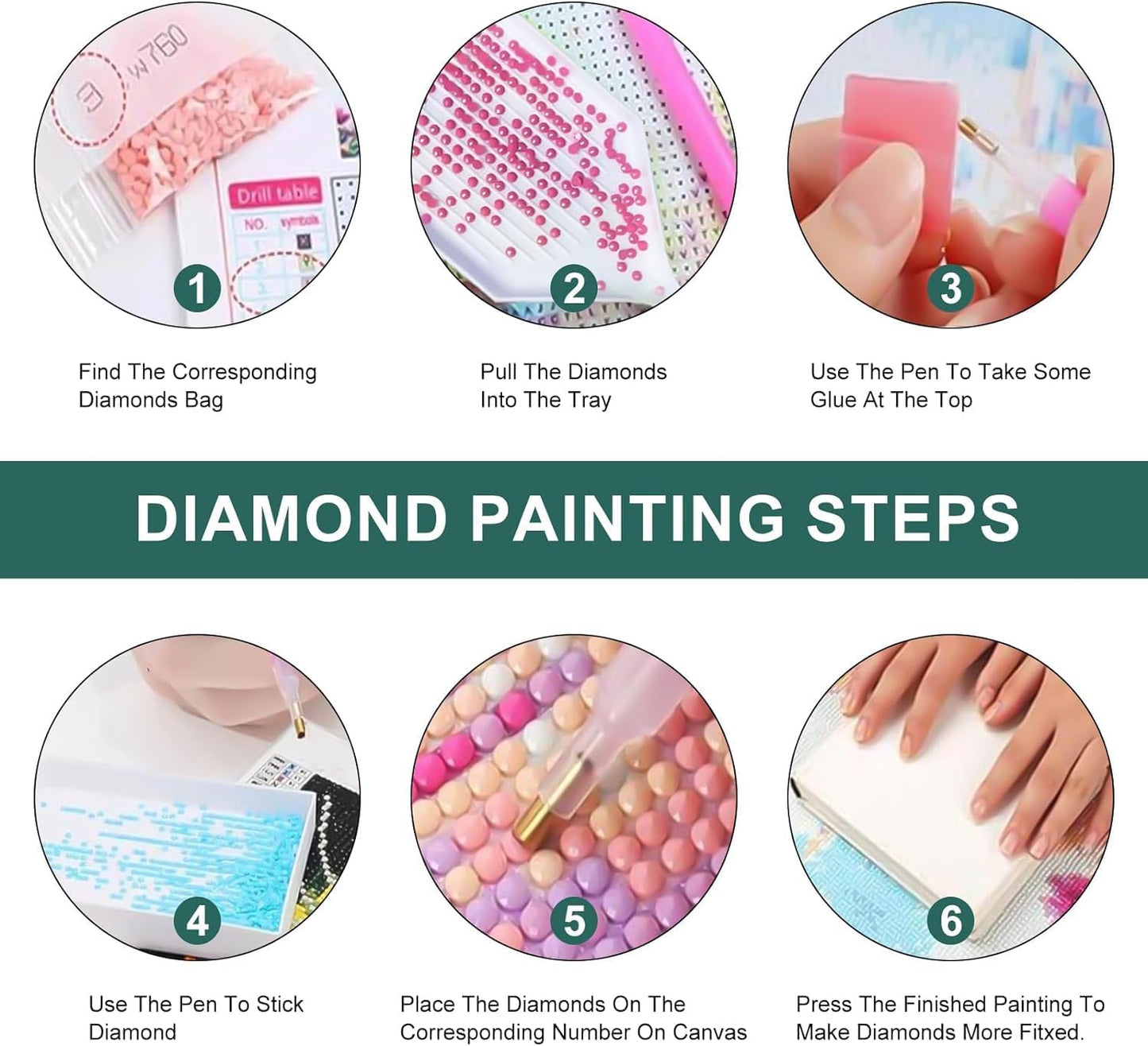 mrpwnle 3 Pack Diamond Art Kits for Adults, Valentines Day Heart Flowers Diamond Painting Kits, 5D Diamonds Painting, DIY Full Drill Gem Art Crafts Kit Home Wall Decor Gifts 11.8x15.7 inch
