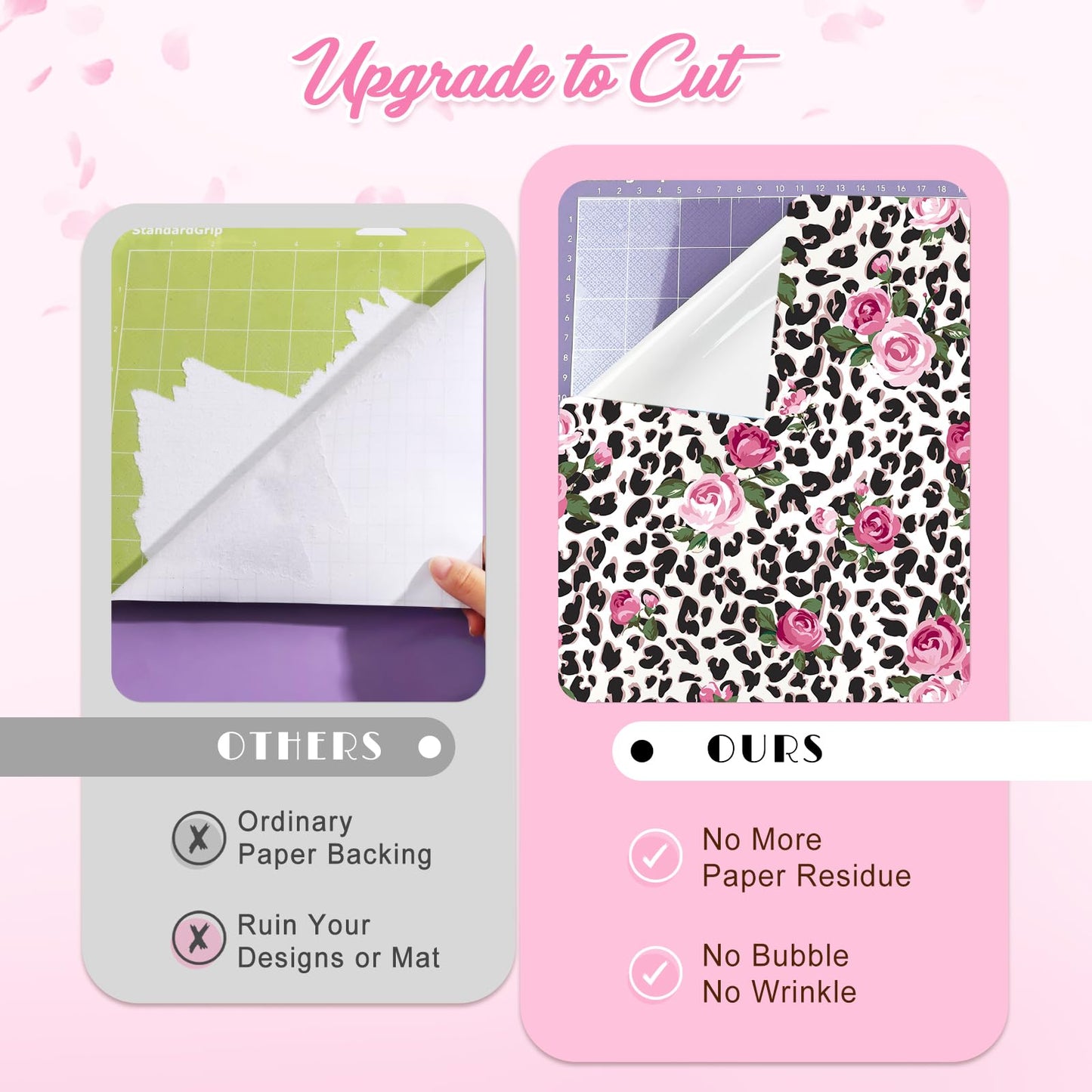 Tintnut Red Rose Permanent Adhesive Vinyl - 10 Sheets 12"x10" Rose-Themed Self-Adhesive Vinyl for Cutting Machine, Waterproof Vinyl for DIY Personalized Gifts & Craft Projects