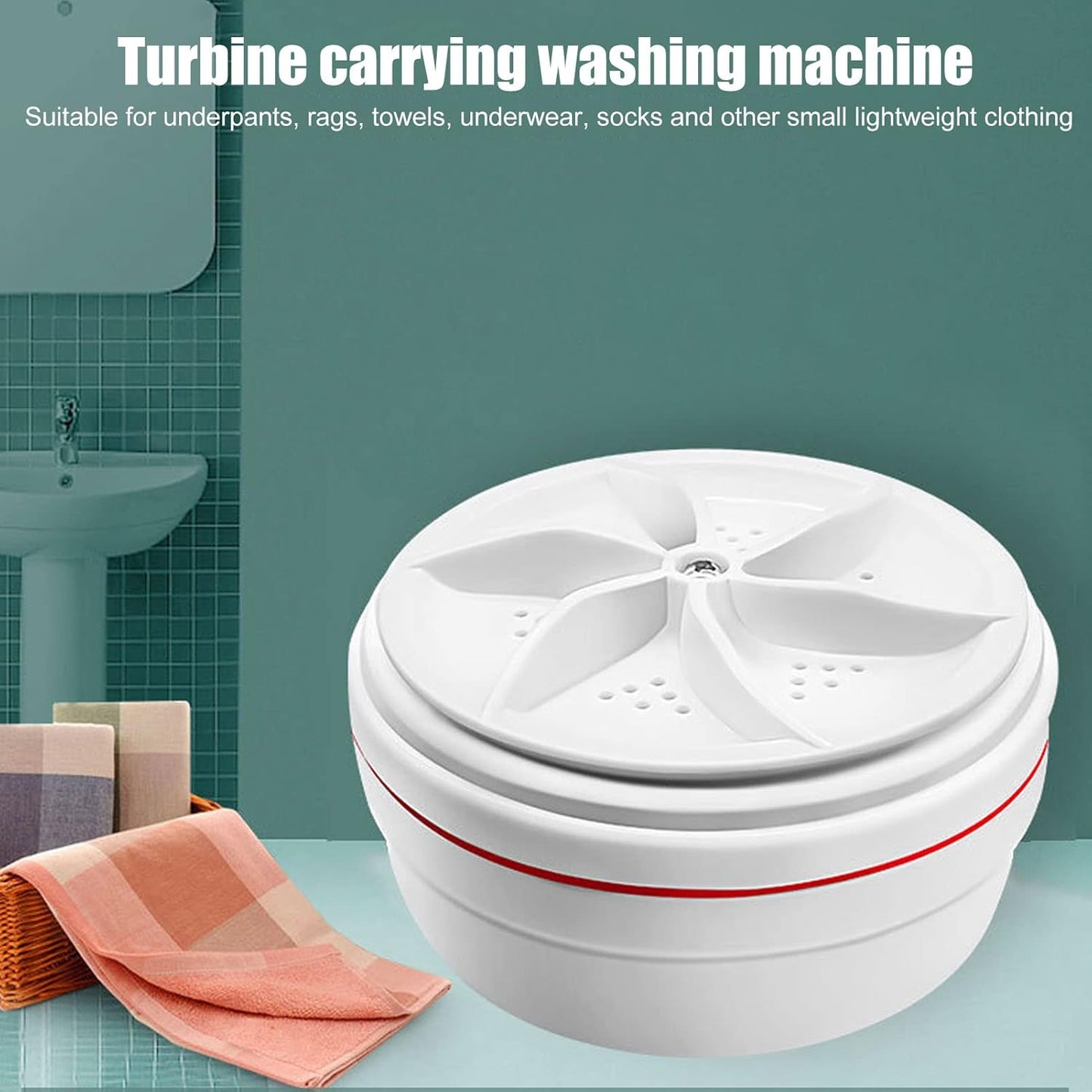 Mini USB Portable Washing Machine - Travell Washer 60W Laundry Tub for Socks and Underwear - US Plug 100-240V