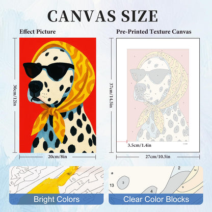 GEEHEIY 6 Pack Paint by Numbers Kit for Adults, Cartoon Dog Adult Paint by Number Kits on Canvas, DIY Animal Acrylic Oil Number Painting for Adults, Perfect for Home Decor 8x12 Inch