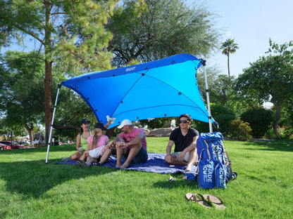 Shade ECO Basecamp Pop up Beach Tent Sun Shelter | 9.5x6.5 Ft Beach Cabana, Portable Sun Shade Canopy, Beach, Picnic, Backyard, Pool | Grass Anchors