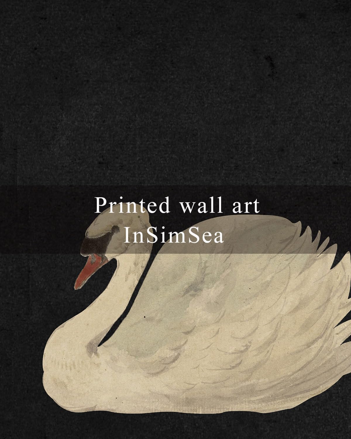 InSimSea Framed Canvas Wall Art, Swan Painting Pictures for Rustic Bathroom, Farmhouse Living Room Decor