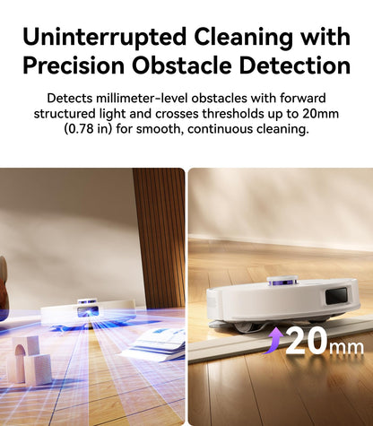 NARWAL Freo S Robot Vacuum and Mop Combo, 8000Pa Suction, 180 Days Hands-Free,Self-Emptying Base, LDS Navigation & Obstacle Avoidance, App & Voice Control, Quiet, for Pet Hair, Hard Floors & Carpets