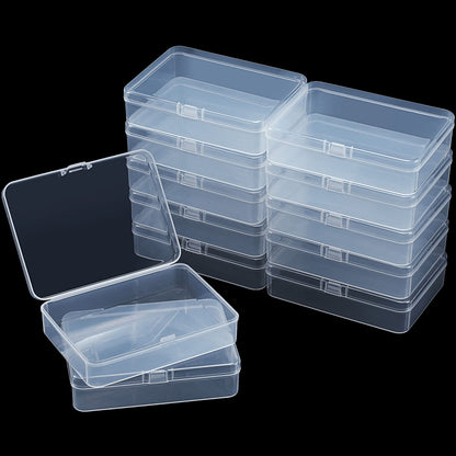 SATINIOR 48 Packs Clear Small Plastic Containers Transparent Storage Box with Hinged Lid for Small Items Crafts Jewelry (4.4 x 3.3 x 1.2 Inch)