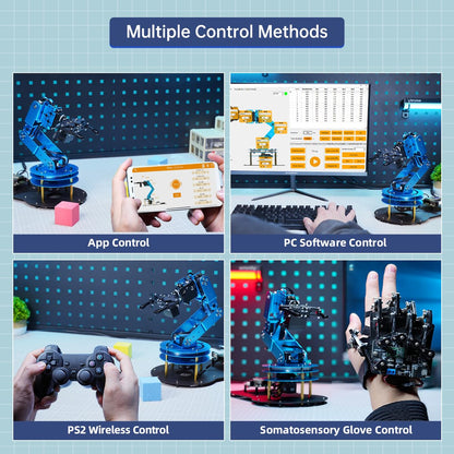 Robotic Arm for Arduino AI Vision & Voice Interaction 6DOF Serial Bus Servo Smart Robot Arm, STEM Project Educational Robot & Engineering Kits, Science/Coding/Programming Set, LeArm AI Standard Kit