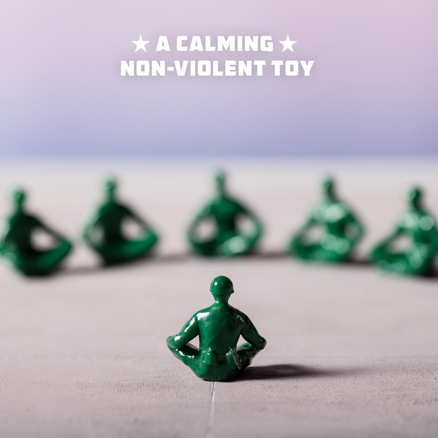 Yoga Joes Series 1 Green Toy Soldiers, Set of 9 Army Men Yoga Pose Figurines for Home or Office Decor
