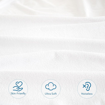 Skiennix Twin XL Waterproof Mattress Protector - Ultra Soft Terry Fitted Cover for 14'' Depth | 2 Pack, Noiseless White