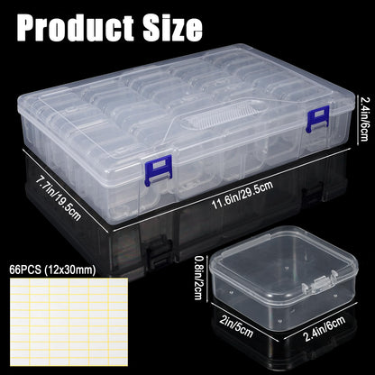 PercyEffie 3 Pack Bead Organizer Box,135Pcs Small Clear Storage Boxes with 3 Ppcs Labels, Mini Clear Storage Containers Boxes with Hinged Lid Jewelry DIY Bracelet Screws Seeds Small Parts