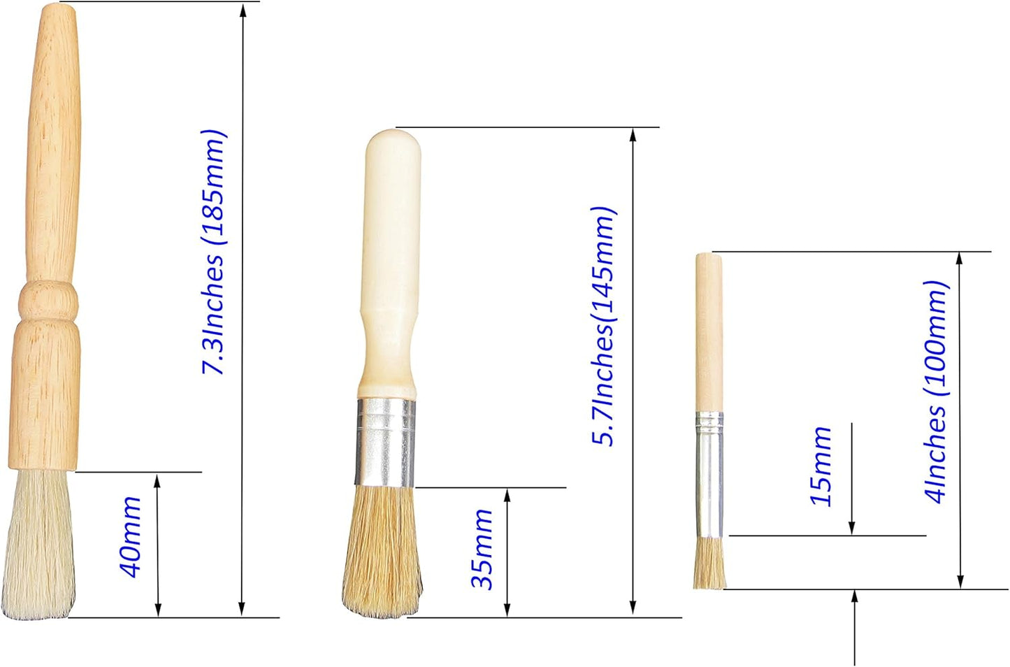 Coffee Grinder Cleaning Brush Set - 3Piece (7.3"-5.7"-4") Espresso Equipment Dusting & Maintenance Brushes