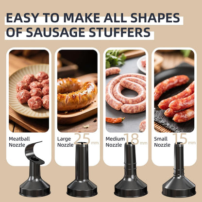 3 1 Electric Sausage Stuffer Machine, Automatic Meat Stuffer with Stuffing Tubes and Meatball Tube, Homemade Sausage
