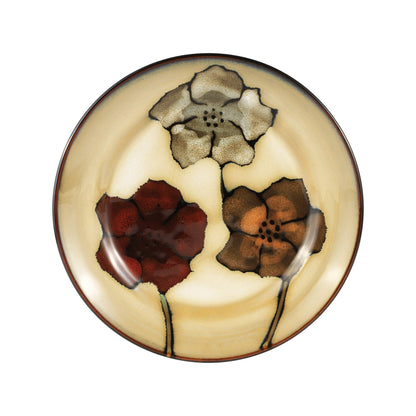Pfaltzgraff Painted Poppies 16-Piece Dinnerware Set, Service for 4, Colorful Floral Stoneware Plates, Bowls, and Mugs, Microwave and Dishwasher Safe
