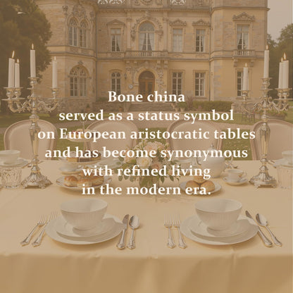 KINGSTONE 24-Piece Bone China Dinnerware Set with 40-Piece flatware, White Lightweight Porcelain Service for 8, for Family Dining, Restaurants, Gifting，Microwave and Dishwasher Safe