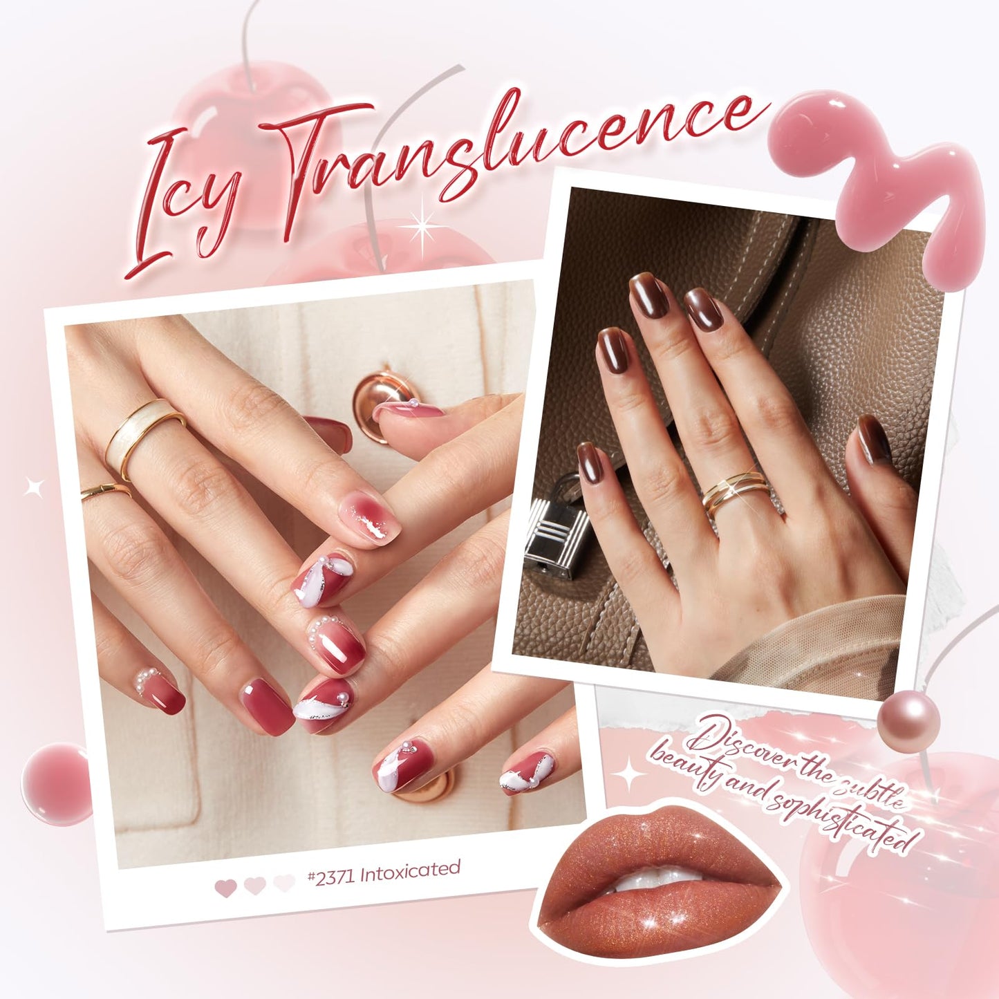 Modelones Gel Nail Polish Kit with UV Light, Milky White Nude Glitter Pink Red Gold Fall Metallic Manicure Set with Base Top Coat Star Stickers 4 Colors Gel Mini Salon Nail Art Gift for Women Girl