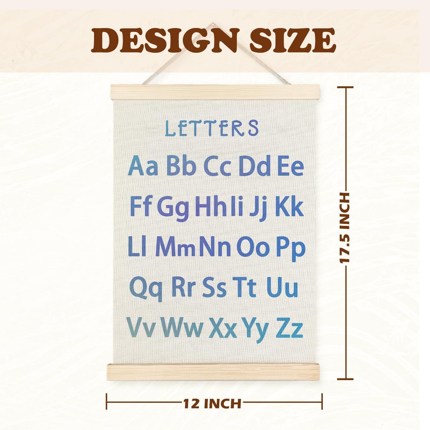 1 20 12x16 Set 2Blue Supwhd Classroom Wall Decor, Numbers and Alphabet Educational Wall Art Poster, Alphabet ABC